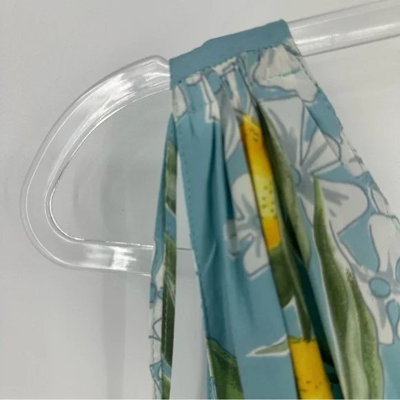 Vtg 2000s Blumarine Silk Dress Light Blue Floral Lemon Print IT 40 | C449 - Picture 2 of 12